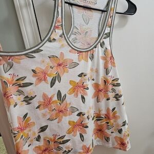Aeropostale Floral Tank Top with Gray Accents